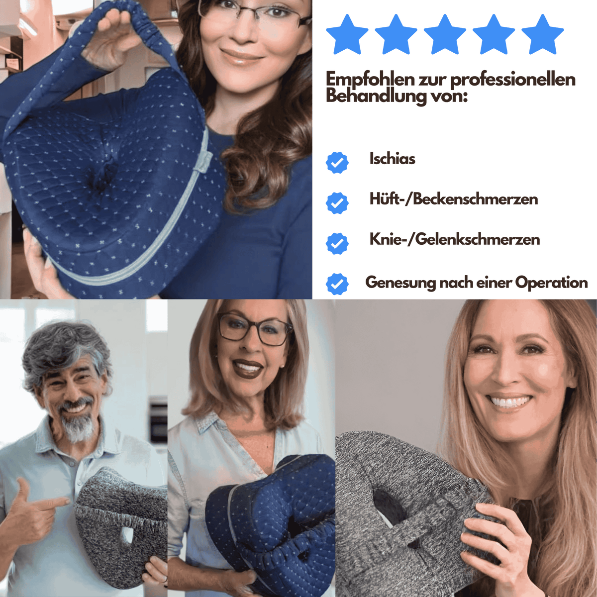 HerzForm Memory Foam Kissen – Schwangerschafts- & Knieschmerzlinderung für Seitenschläfer